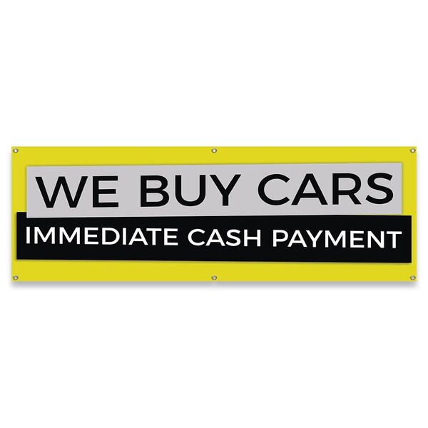 Signmission We Buy Cars Immediate Cash Payment Banner Concession Stand Food Truck Single Sided B-72-30180 - main